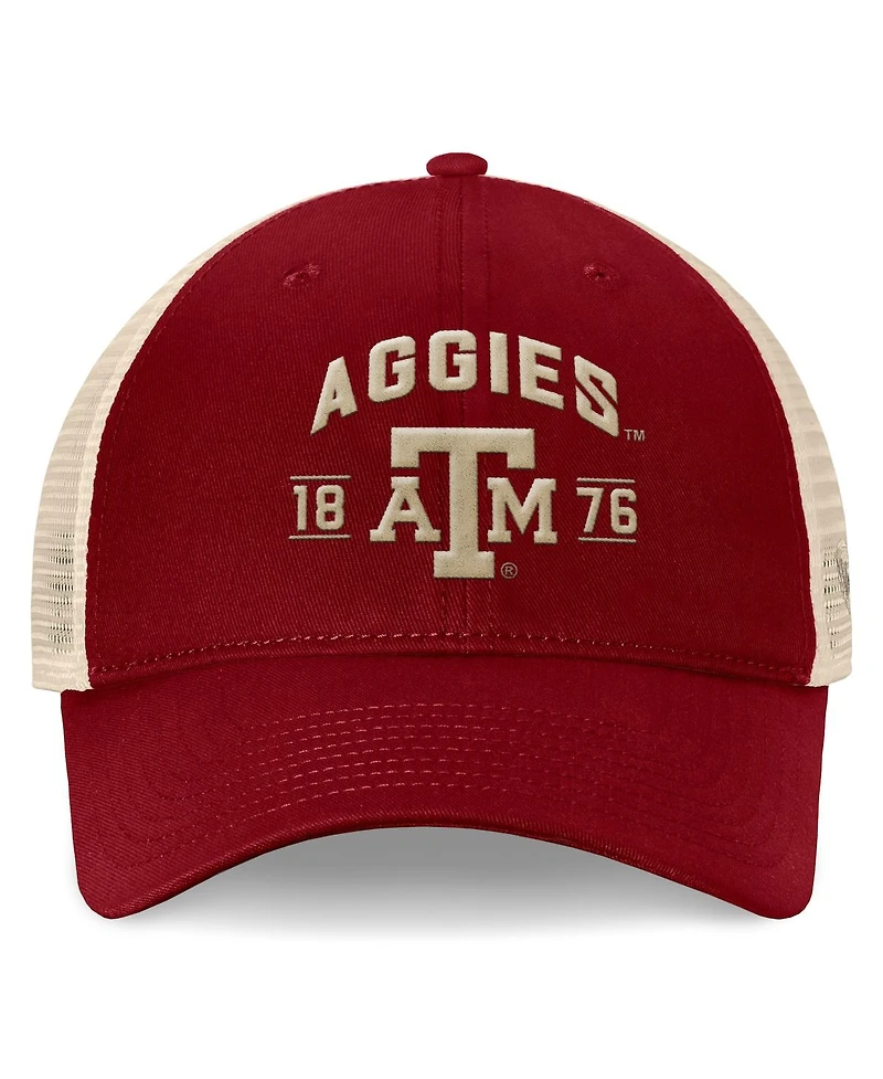 Top of the World Men's Maroon/Natural Texas A&M Aggies Heritage Waylon Trucker Adjustable Hat
