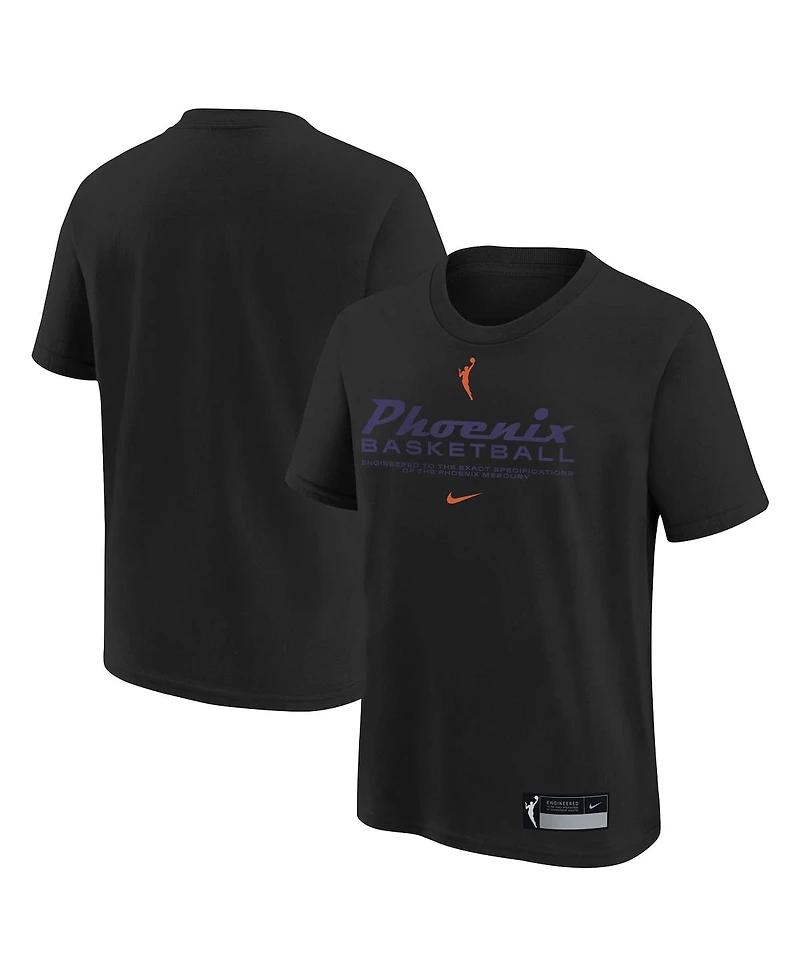 Nike Big Boys and Girls Black Phoenix Mercury Legend Practice Performance T-Shirt