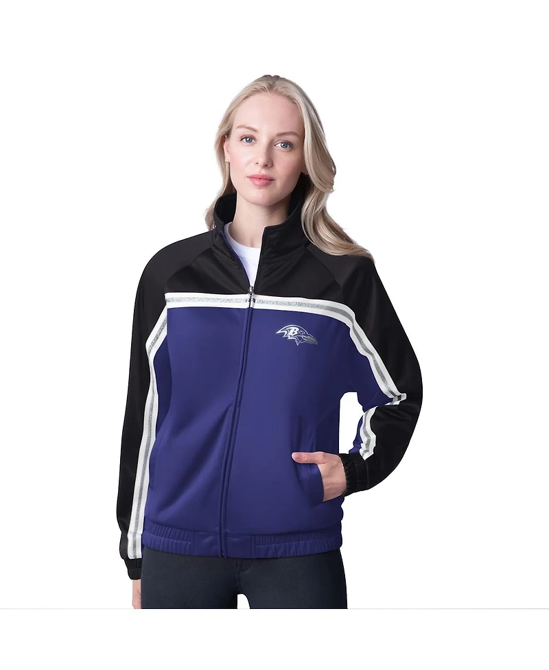 G-iii 4Her by Carl Banks Women's Purple Baltimore Ravens Post Game Full-Zip Track Jacket