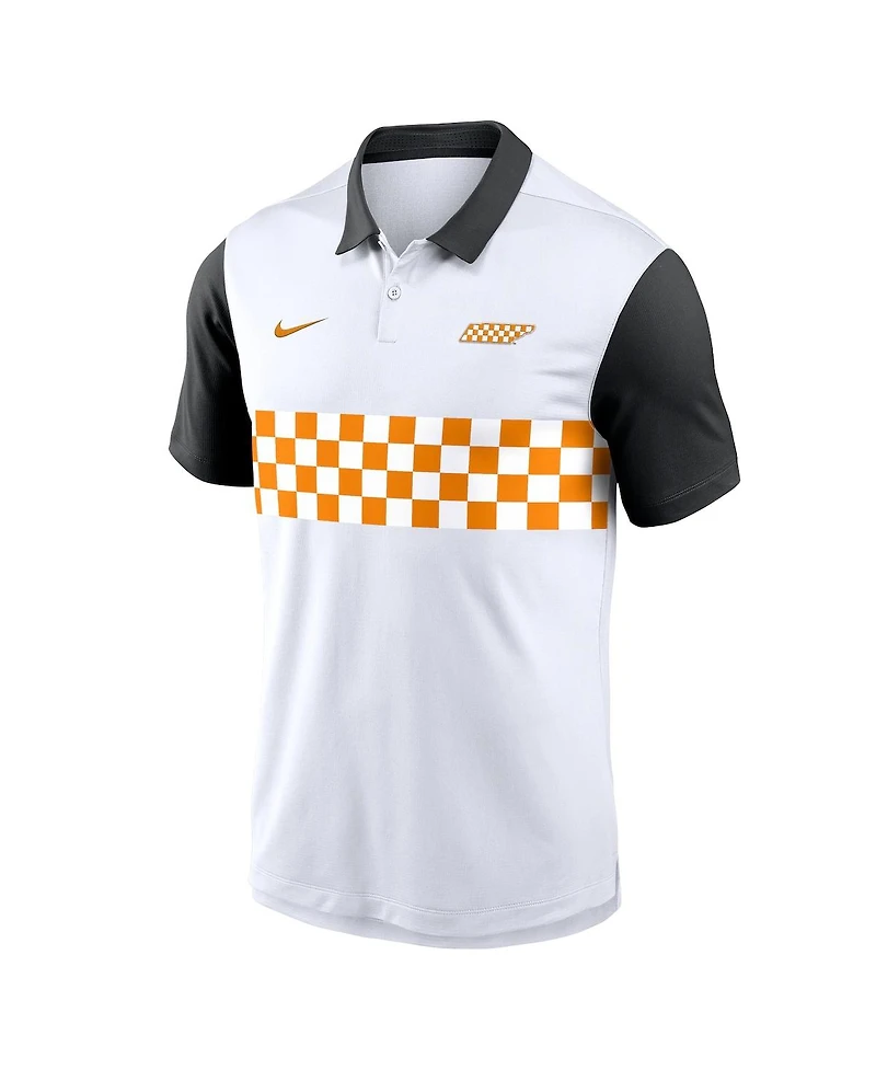 Nike Men's White/Black Tennessee Volunteers Athletic Prep Alt Logo Vapor Performance Polo Shirt