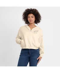 Nike Women's Cream Philadelphia Eagles Glory Cropped Full-Zip Hoodie