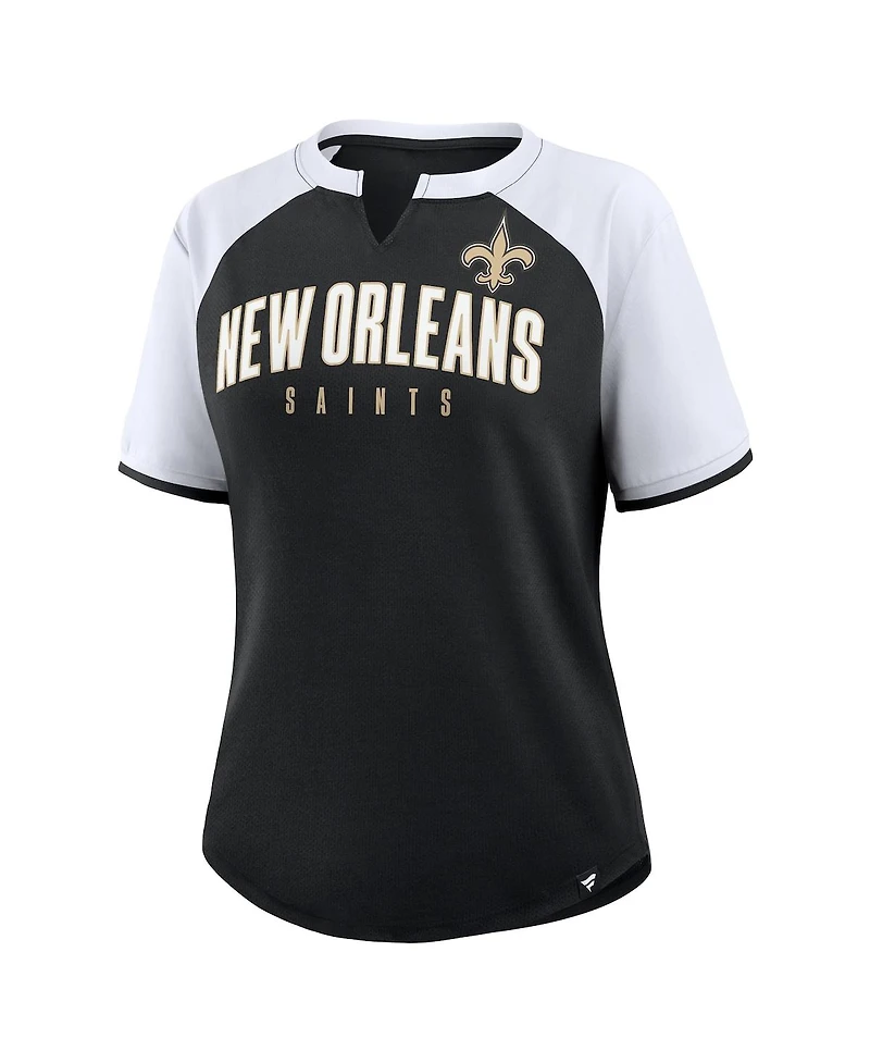 Fanatics Women's Black/White New Orleans Saints Height Advantage T-Shirt