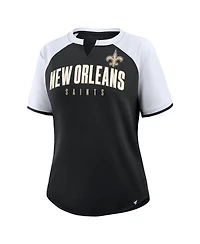 Fanatics Women's Black/White New Orleans Saints Height Advantage T-Shirt