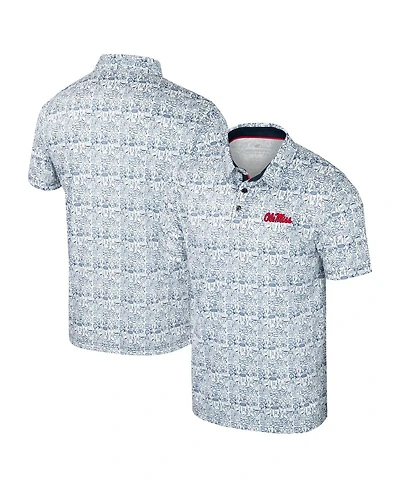 Colosseum Men's Navy Ole Miss Rebels It's Time Allover Print Polo Shirt