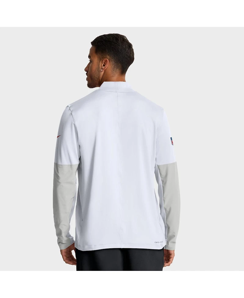 Nike Men's White Kansas City Chiefs Sideline Feel The Pressure Performance Half-Zip Pullover