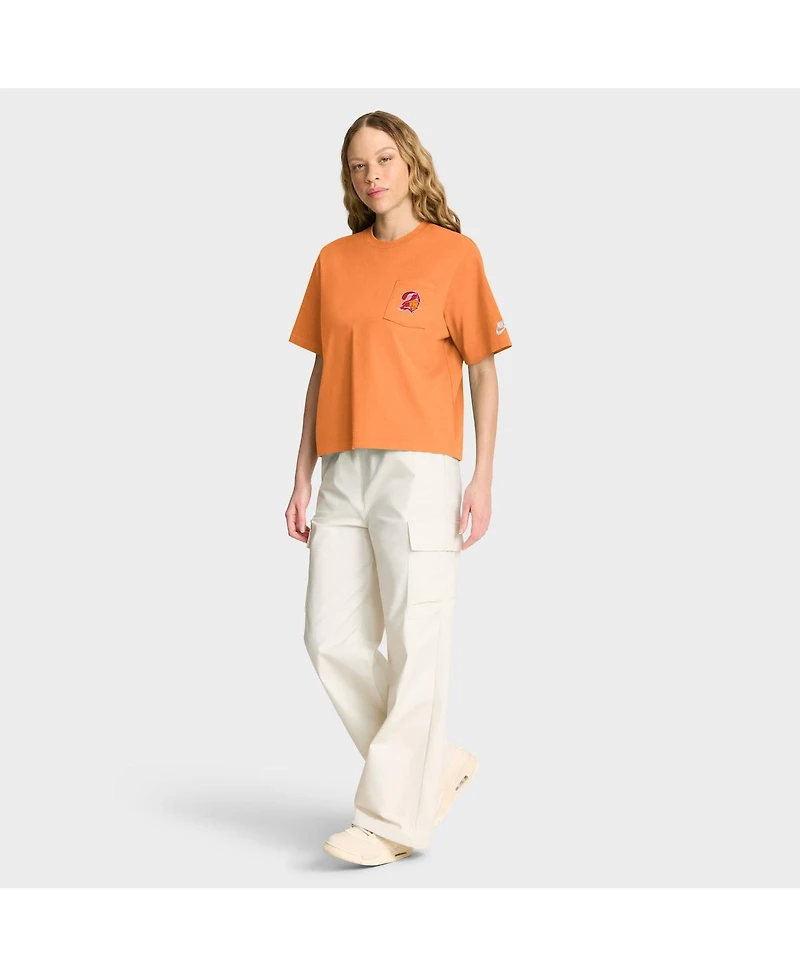 Nike Women's Orange Tampa Bay Buccaneers Rewind Pocket Boxy T-Shirt