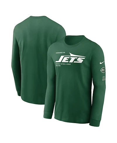 Nike Men's Green New York Jets Play to Win Essential Long Sleeve T-Shirt