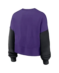Nike Women's Purple Minnesota Vikings Oversized Color-Block Pullover Sweatshirt