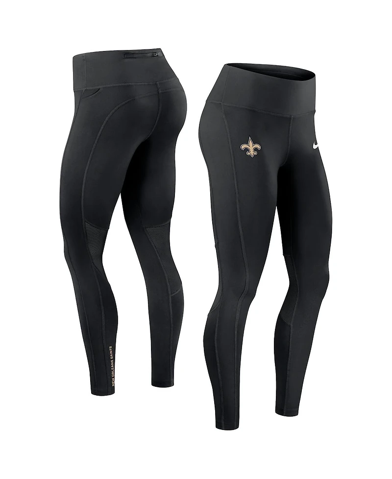 Nike Women's Black New Orleans Saints Primetime Epic Fast Performance Leggings