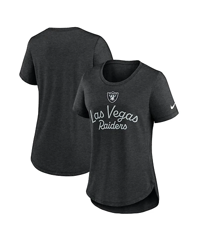Nike Women's Black Las Vegas Raiders Script Tri-Blend T-Shirt