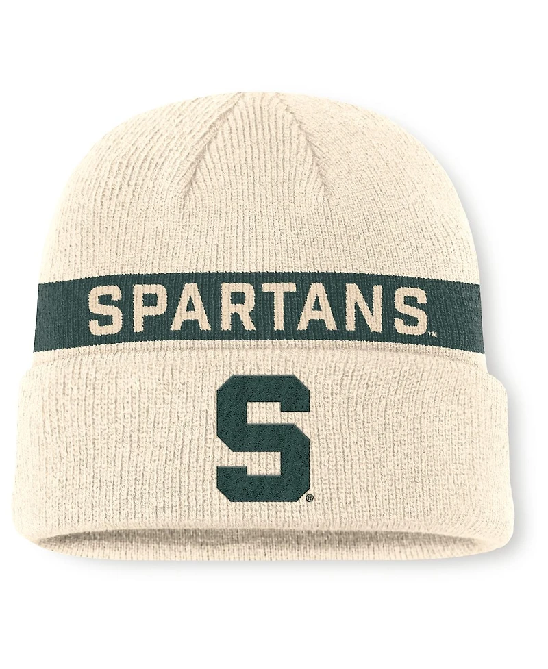 Nike Men's Natural Michigan State Spartans Peak Primetime Utility Cuffed Knit Hat