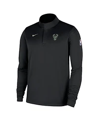 Nike Men's Black Milwaukee Bucks 2025/26 Authentic Coaches Quarter-Zip Pullover Jacket