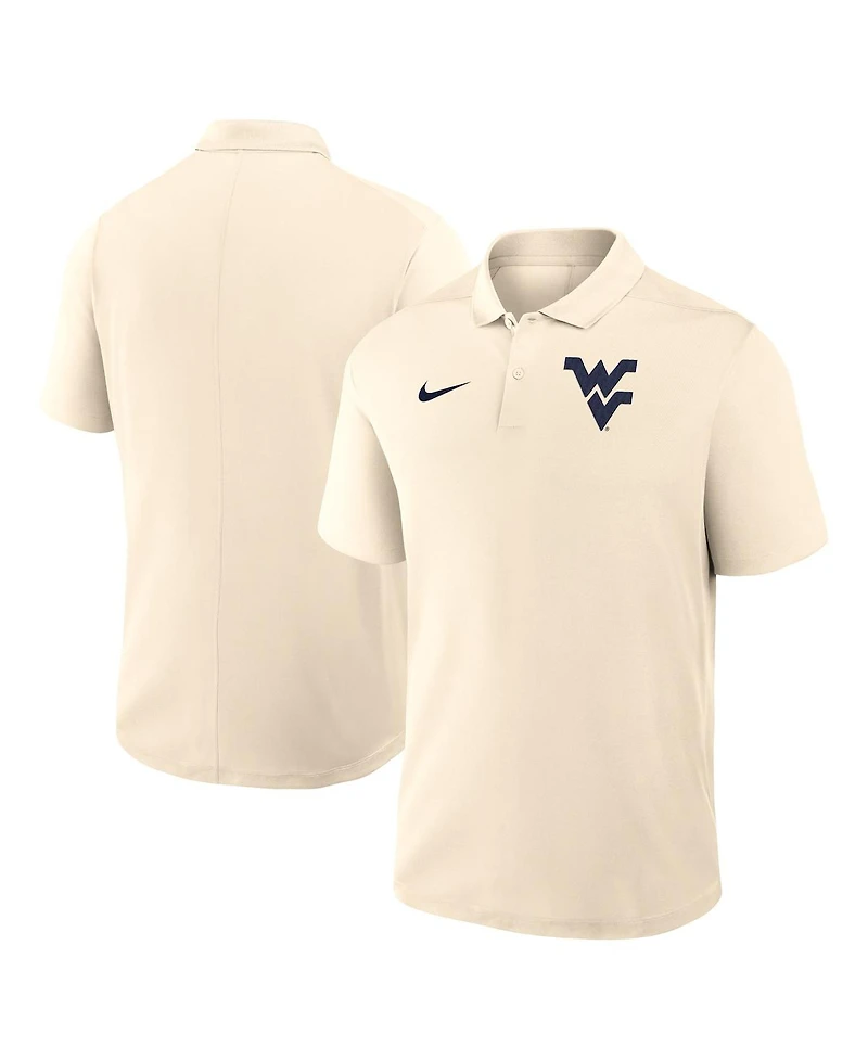 Nike Men's Tan West Virginia Mountaineers Primary Logo Victory Performance Polo Shirt
