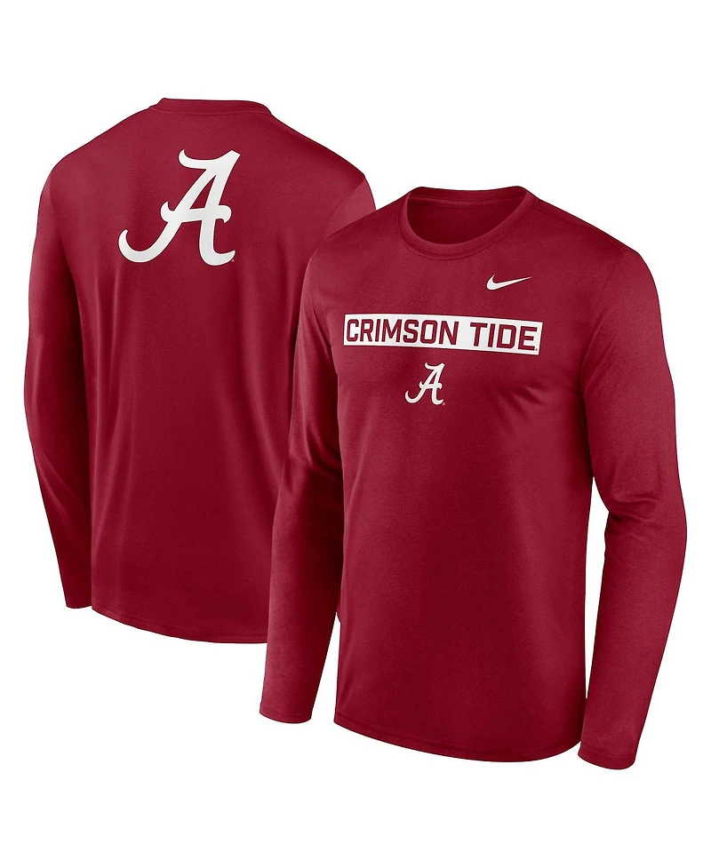 Nike Men's Crimson Alabama Tide Primetime Campus 2-Hit Legend Long Sleeve T-Shirt
