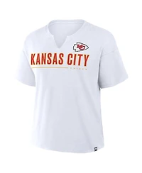 Fanatics Women's White Kansas City Chiefs Redzone Slub Boxy T-Shirt