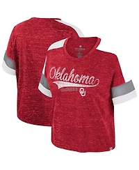 Colosseum Women's Crimson Oklahoma Sooners Color Block Scoop Neck T-Shirt