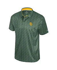 Colosseum Men's Green Baylor Bears Football Print Polo Shirt