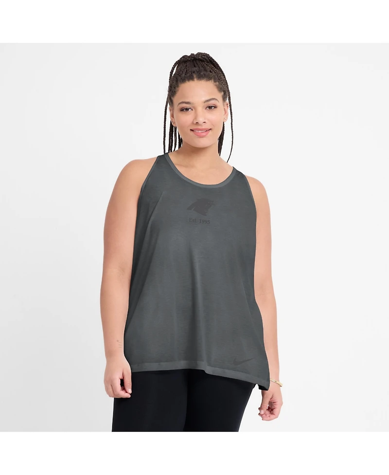 Nike Women's Gray Carolina Panthers Glory Crisscross Performance Tank Top