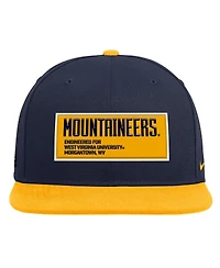 Nike Men's Navy/Gold West Virginia Mountaineers 2025 On-field Patch Pro Dri-fit Snapback Hat