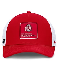 Nike Men's Scarlet/White Ohio State Buckeyes 2025 On-field Rise Engineered Trucker Adjustable Hat