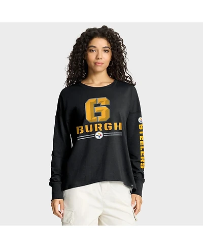 Fanatics Women's Black Pittsburgh Steelers Hometown Legacy Long Sleeve T-Shirt