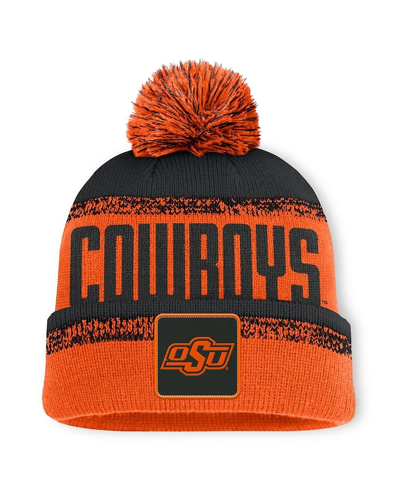 Fanatics Men's Orange/Black Oklahoma State Cowboys Thrive Cuffed with Pom Knit Hat