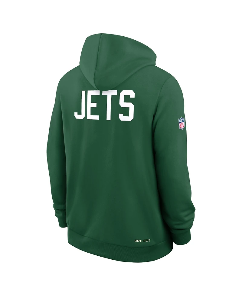 Nike Men's Green New York Jets Sideline Standard Issue Alt 2 Dri-fit Hoodie