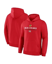 Fanatics Men's Red Chicago Blackhawks Centennial Fleece Pullover Hoodie