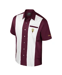 Colosseum Men's Maroon Arizona State Sun Devils Strike Bowling Button-Up Shirt