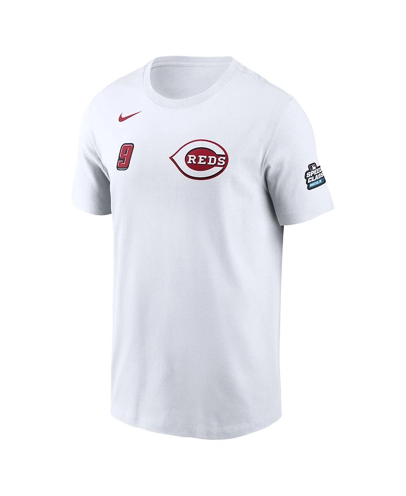 Nike Men's Matt McLain White Cincinnati Reds 2025 Mlb Speedway Classic Name Number T-Shirt