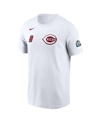 Nike Men's Matt McLain White Cincinnati Reds 2025 Mlb Speedway Classic Name Number T-Shirt