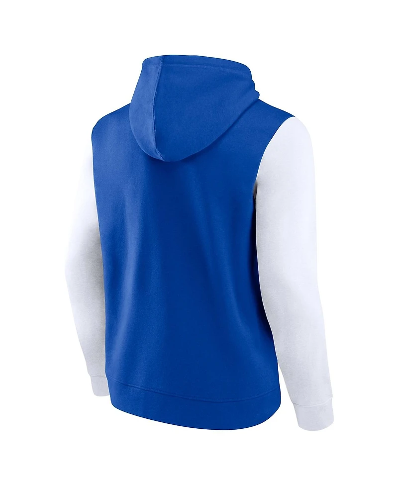 Fanatics Men's Royal Kentucky Wildcats Extra Point Color-Block Pullover Hoodie