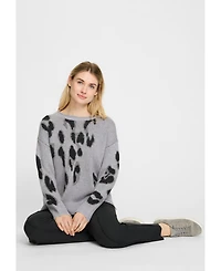 Olsen Women's Abstract Leo Sweater