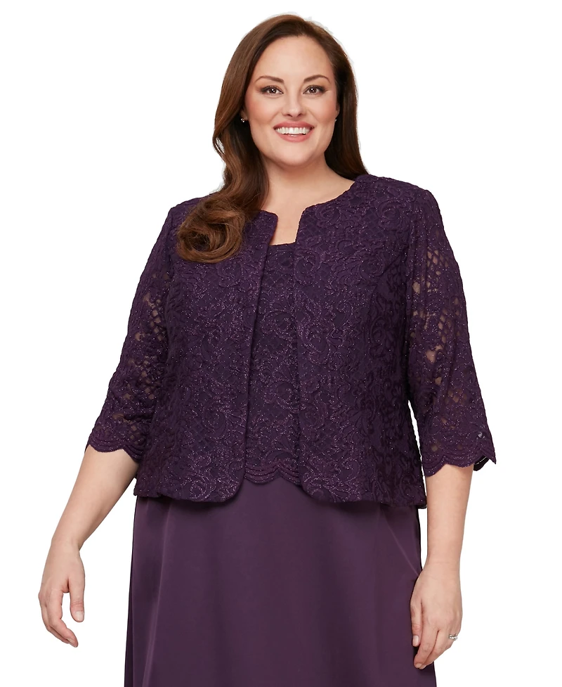 Alex Evenings Plus Lace Dress & Jacket