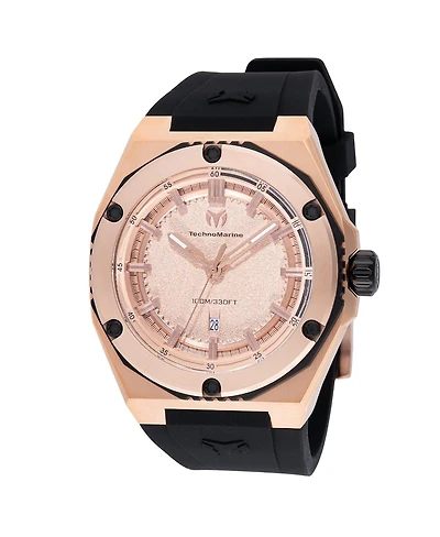Technomarine Men's Tm-416065 Coral Quartz Rose Gold Dial WatchBrand