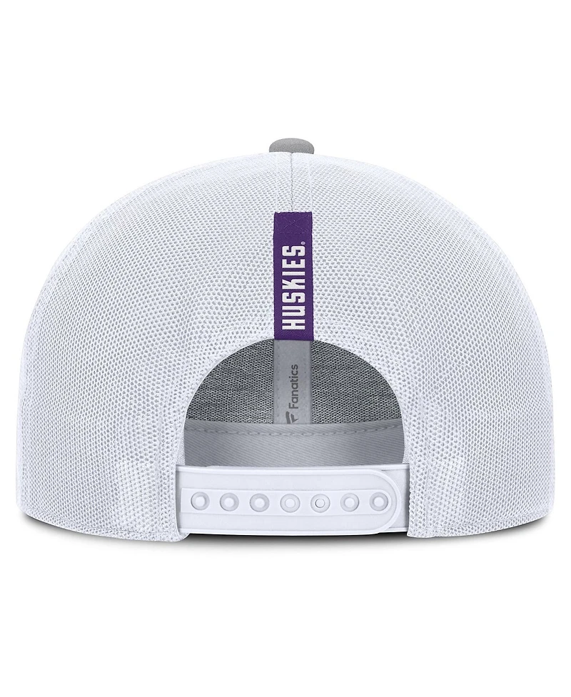 Fanatics Men's Gray/White Washington Huskies Rapid Trucker Adjustable Hat
