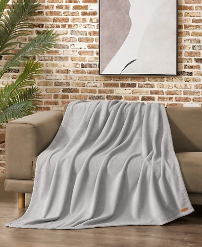 Lucky Brand Solid Plush Throw, 50" x 70"