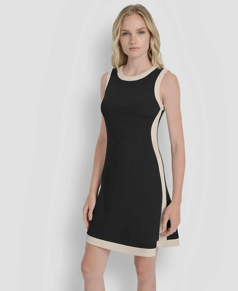 Dkny Sleeveless Color Blocked Mini Dress