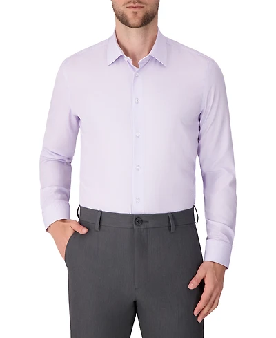 Report Collection Men's Long Sleeve 4-Way Check Print Dress Shirt