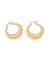Robert Lee Morris Soho Ribbed Tube Hoop Earrings