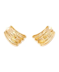 Robert Lee Morris Soho Gold Ribbed Tube Clip-On Earrings
