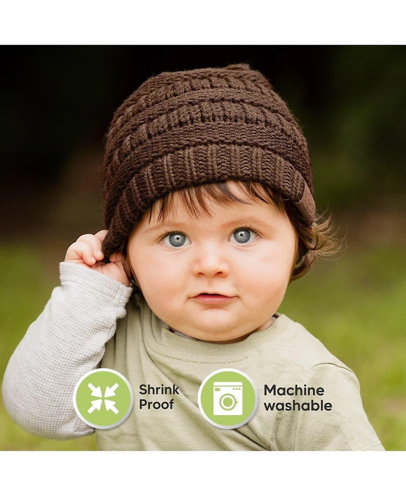 KeaBabies 3pk Warmzy Baby Beanies, 0-36 months Hats, Winter Hat for Newborn, Infant, Toddlers, Boys, Girls