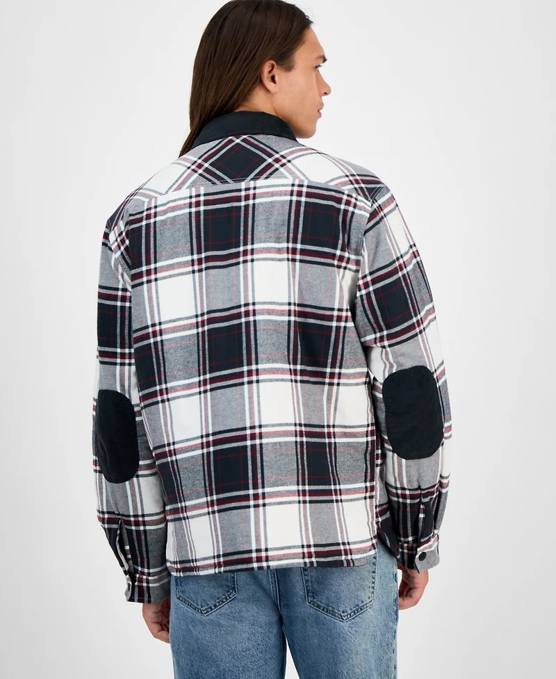 Sun + Stone Men's Mack Long Sleeve Snap-Front Plaid Shirt Jacket, Macy's Exclusive