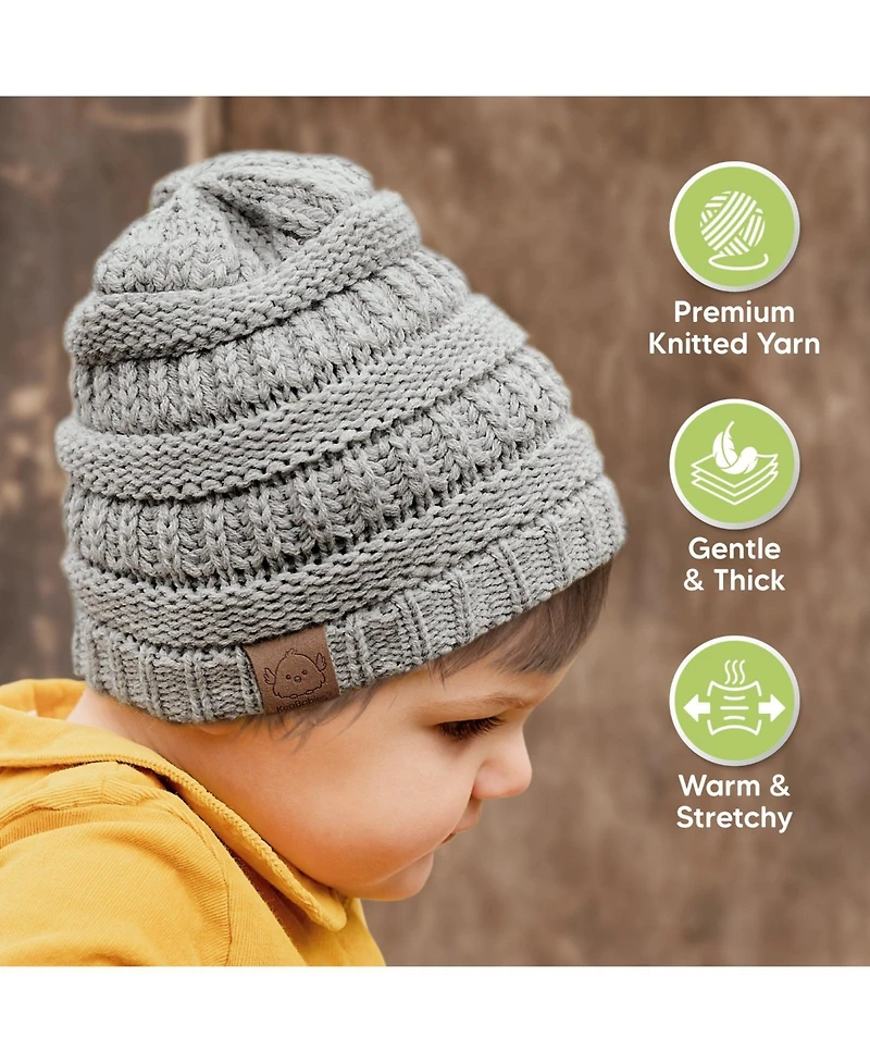 KeaBabies 3pk Warmzy Baby Beanies, 0-36 months Hats, Winter Hat for Newborn, Infant, Toddlers, Boys, Girls