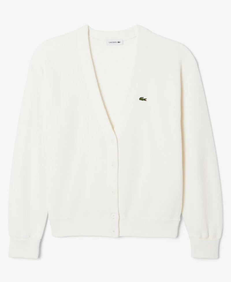Lacoste Usa Women's V-Neck Cardigan Sweater