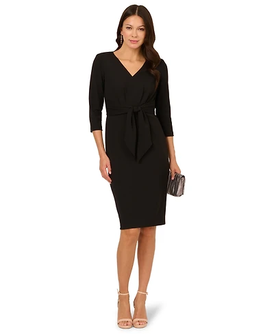 Adrianna Papell Women's V-Neck Solid Sheath Dress