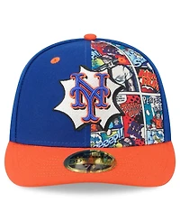 New Era Men's Royal/Orange New York Mets 2025 Mlb Diamond Hero Edition Low Profile 59FIFTY Fitted Hat
