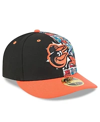 New Era Men's Black/Orange Baltimore Orioles 2025 Mlb Diamond Hero Edition Low Profile 59FIFTY Fitted Hat