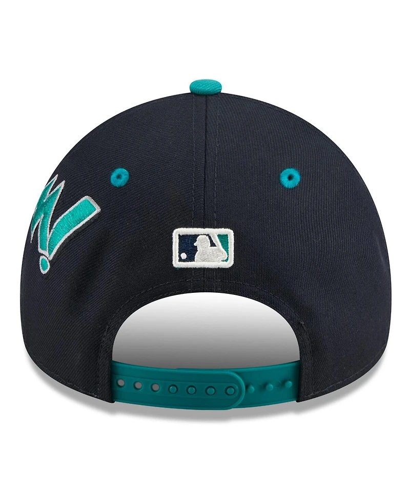 New Era Men's Navy/Teal Seattle Mariners 2025 Mlb Diamond Hero Edition A-Frame 9FORTY Adjustable Hat