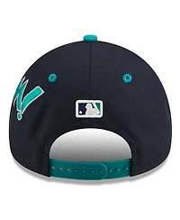 New Era Men's Navy/Teal Seattle Mariners 2025 Mlb Diamond Hero Edition A-Frame 9FORTY Adjustable Hat